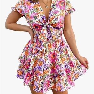 Vibrant Floral Mini Dress